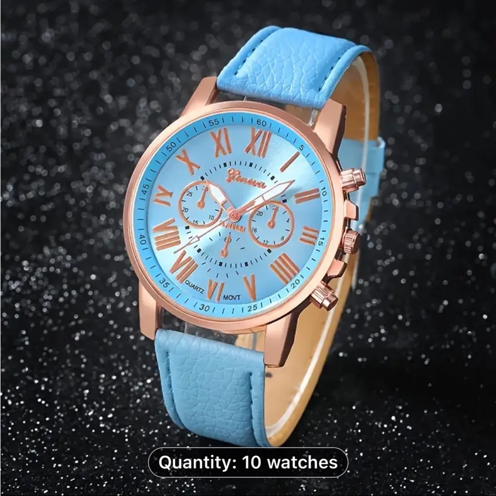 Blue and Rose Gold Watch